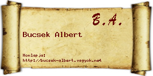 Bucsek Albert névjegykártya